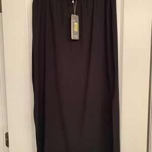 Black silk skirt with slits